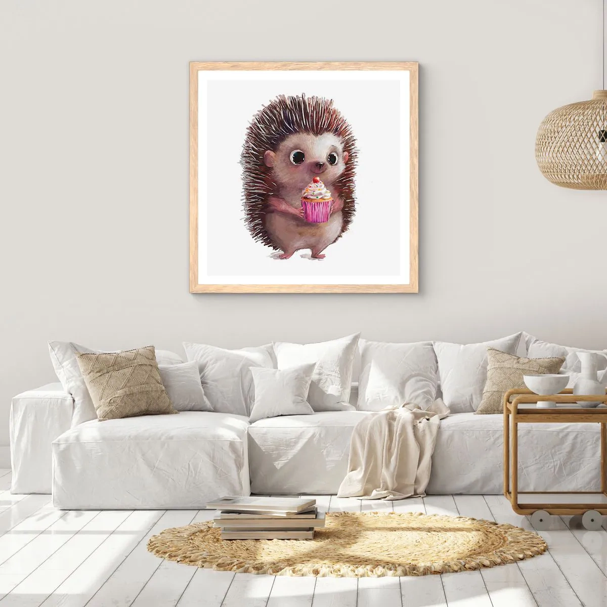 Affiche dans un chêne clair - Poster - La fête c'est tous les jours - 60x60 cm