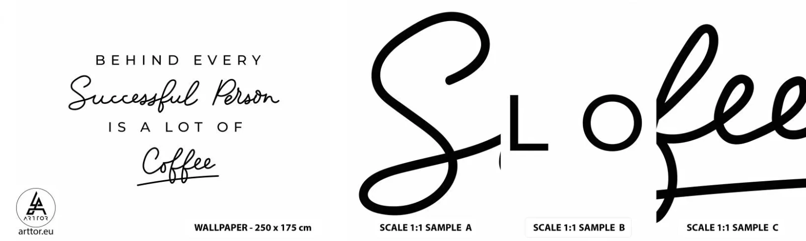 Échantillon de Papier Peint Autocollant Deluxe Sticker - Secret du succès - Typographie, Affirmation, Maxime - 100x30 cm