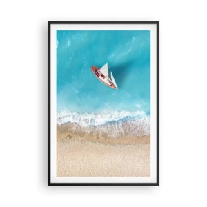 Affiche dans un cadre noir - Poster - A la frontière de l'azur et de l'or - 61x91 cm