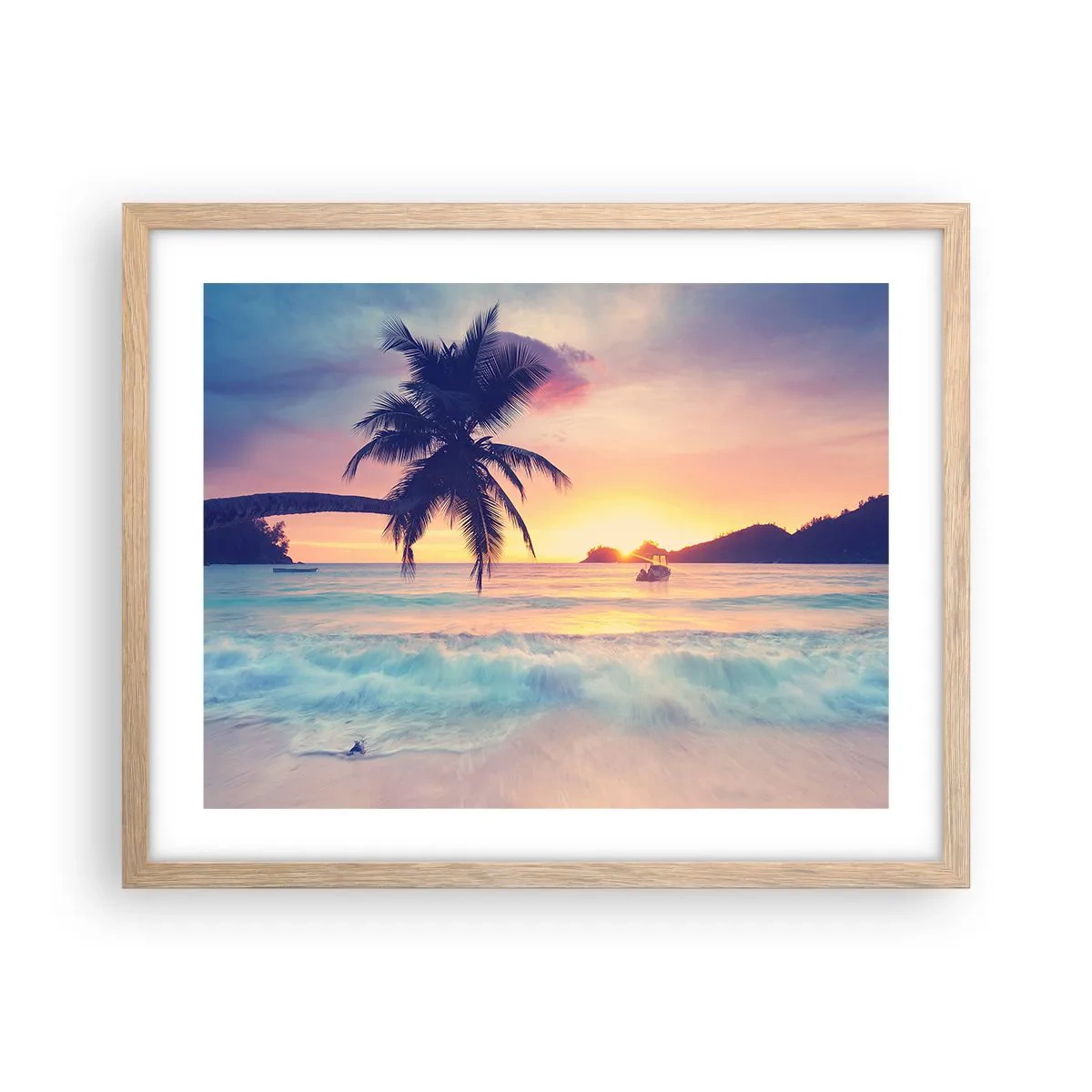 Affiche dans un chêne clair - Poster - Une soirée à la baie - 50x40 cm