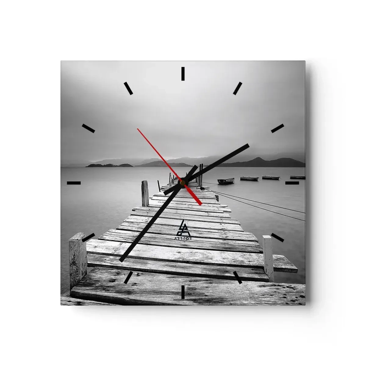 Horloge murale - Pendule murale - Derrière les montagnes, au-delà des mers - 40x40 cm