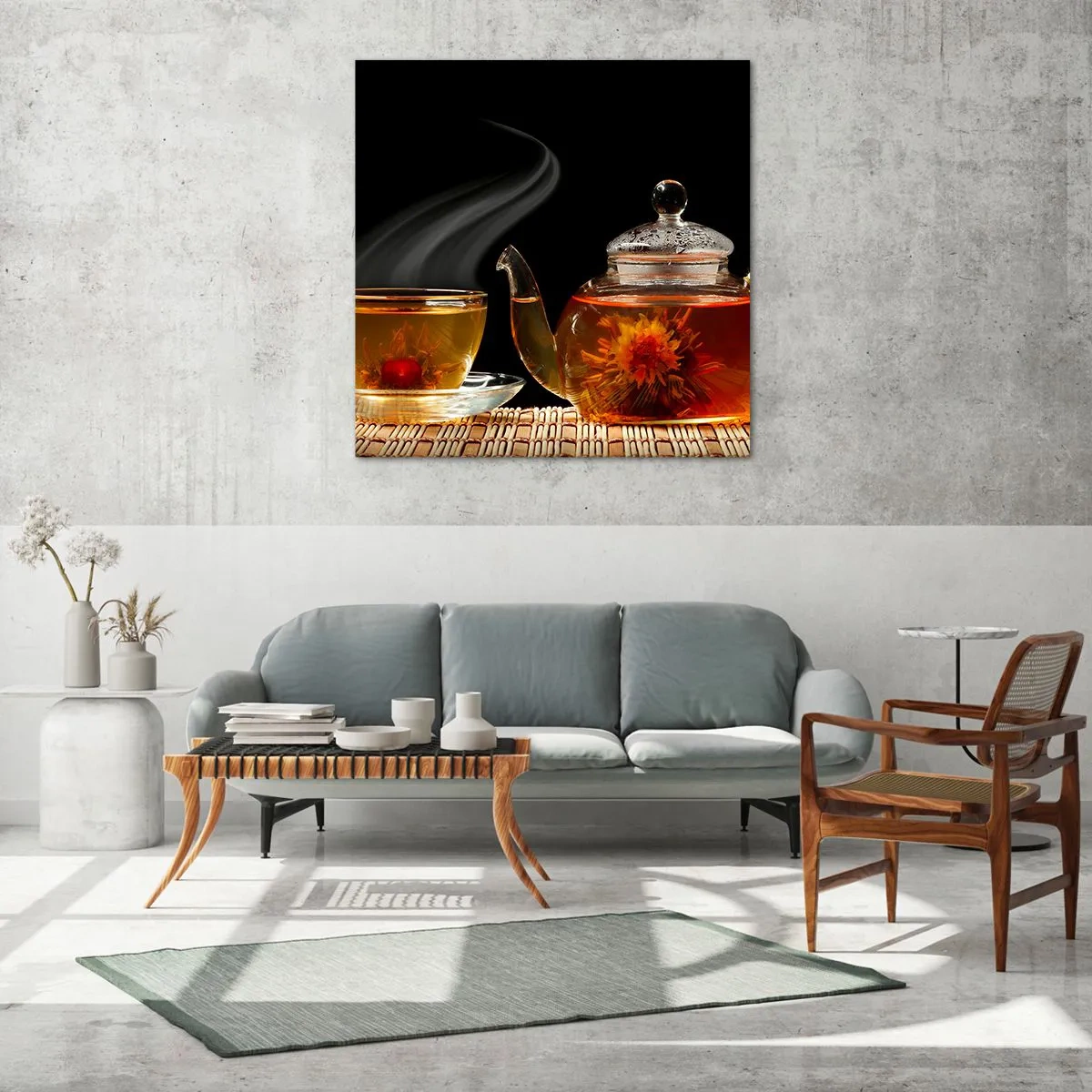 Impression sur verre - Image sur verre - La magie et l'art de l'infusion du thé - 60x60 cm