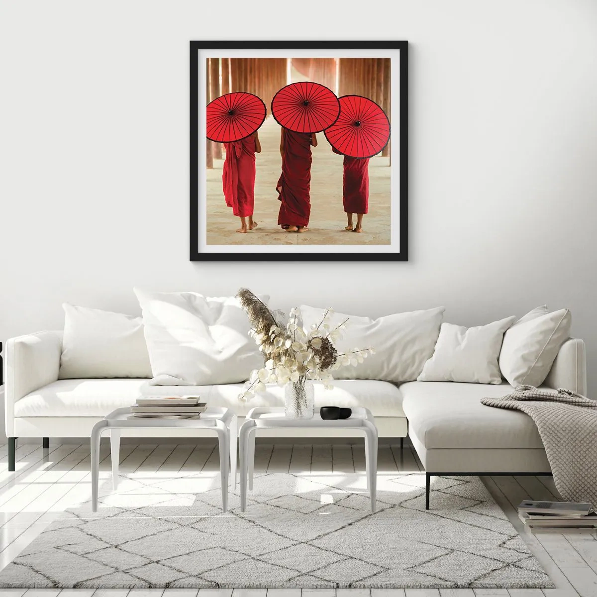 Affiche dans un cadre noir - Poster - Sur la route du pays pure - 60x60 cm