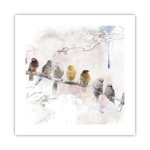 Affiche - Poster - Rencontre ailée - 40x40 cm