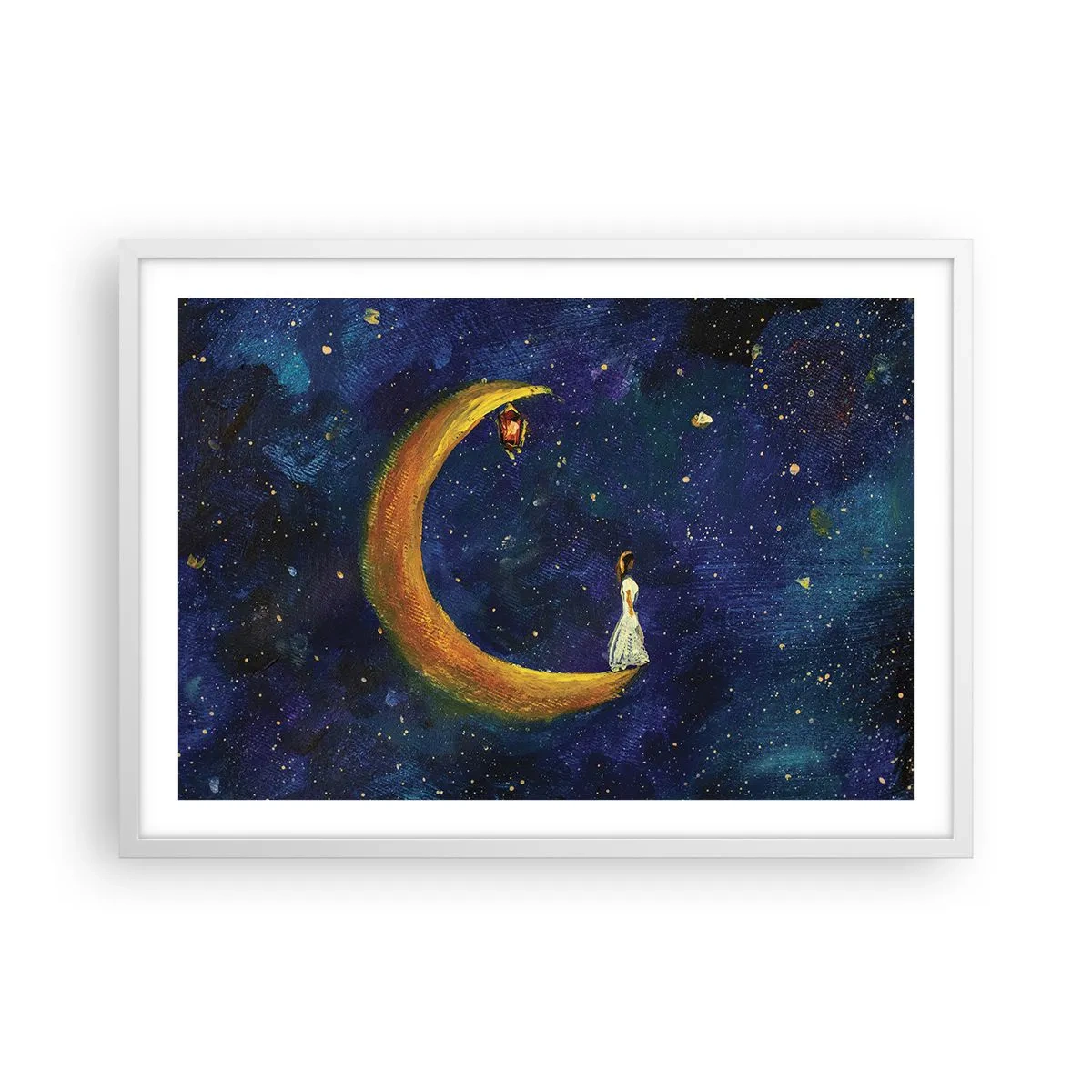 Affiche dans un cadre blanc - Poster - Appel du monde - 70x50 cm