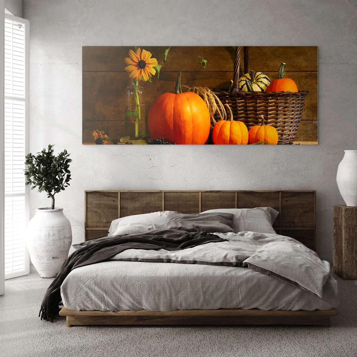 Impression sur verre - Image sur verre - Une composition rustique - cadeaux d'automne - 100x40 cm