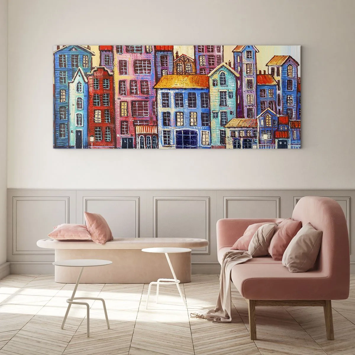 Impression sur verre - Image sur verre - Une ville comme dans un conte de fées - 100x40 cm