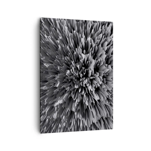 Impression sur toile - Image sur toile - Structure abstraite en nuances de gris - 50x70cm - Ça ne peut pas être plus dur que ça - Décoration murale moderne pour le salon et la chambre ARTTOR