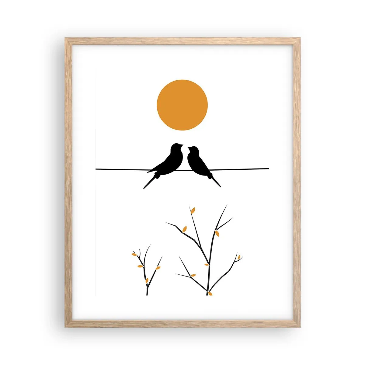 Affiche dans un chêne clair - Poster - Soirée pour rossignols - 40x50 cm