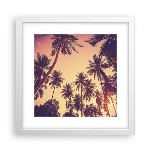 Affiche dans un cadre blanc - Poster - Variation tropicale - 30x30 cm