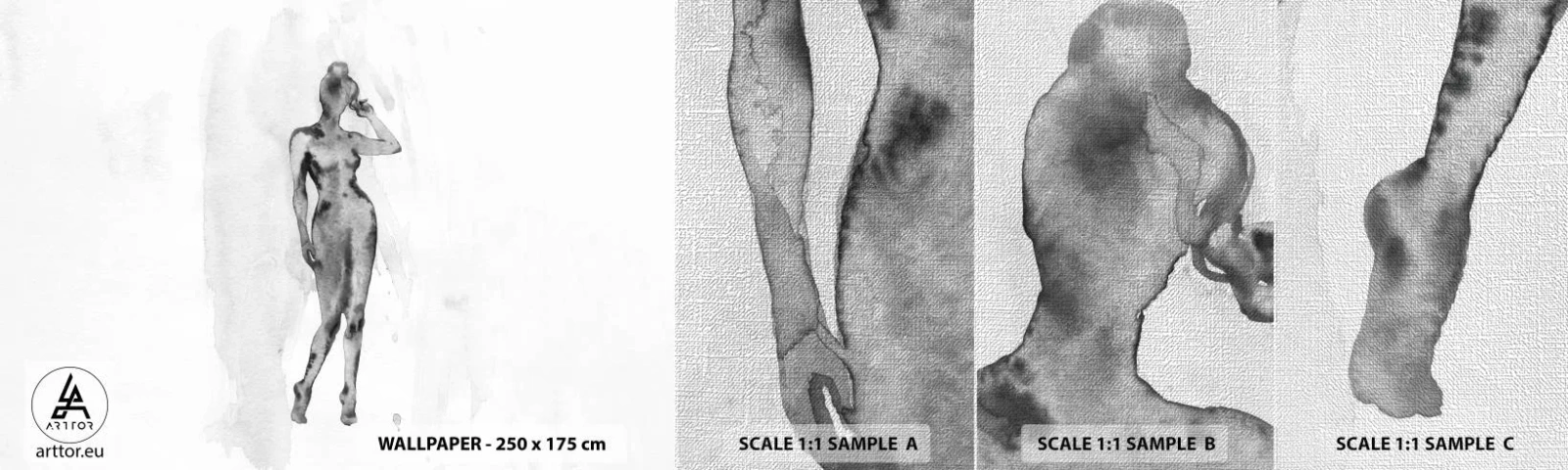 Échantillon de Papier Peint Premium Canvas - Etude de l'idéal de la féminité - Femme, Corps féminin, Graphique - 100x30 cm