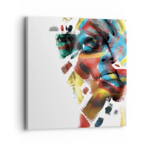 Impression sur toile - Image sur toile - Personnalité colorée - 30x30 cm