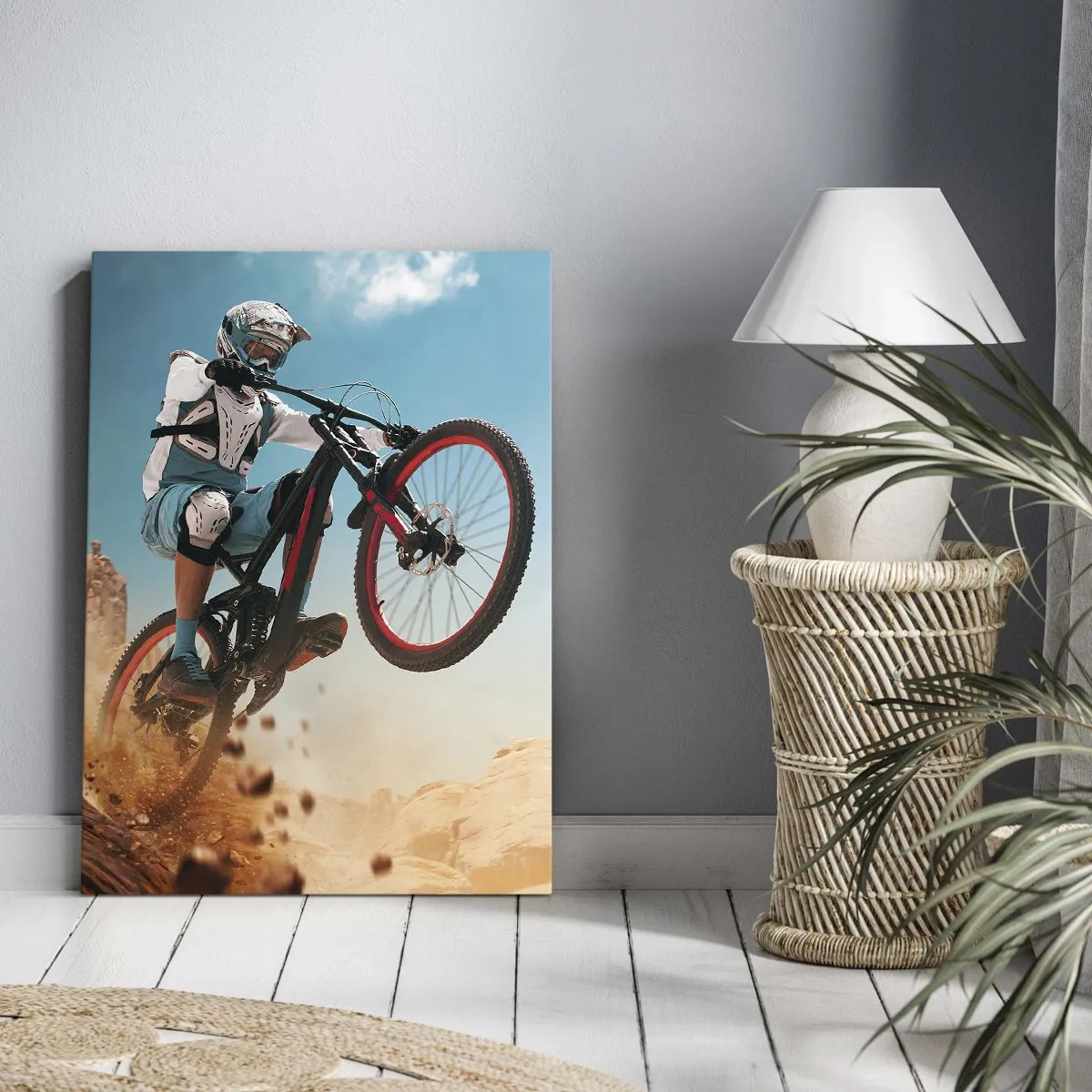 Impression sur toile - Image sur toile - Démon de la folie du vélo - 65x120 cm