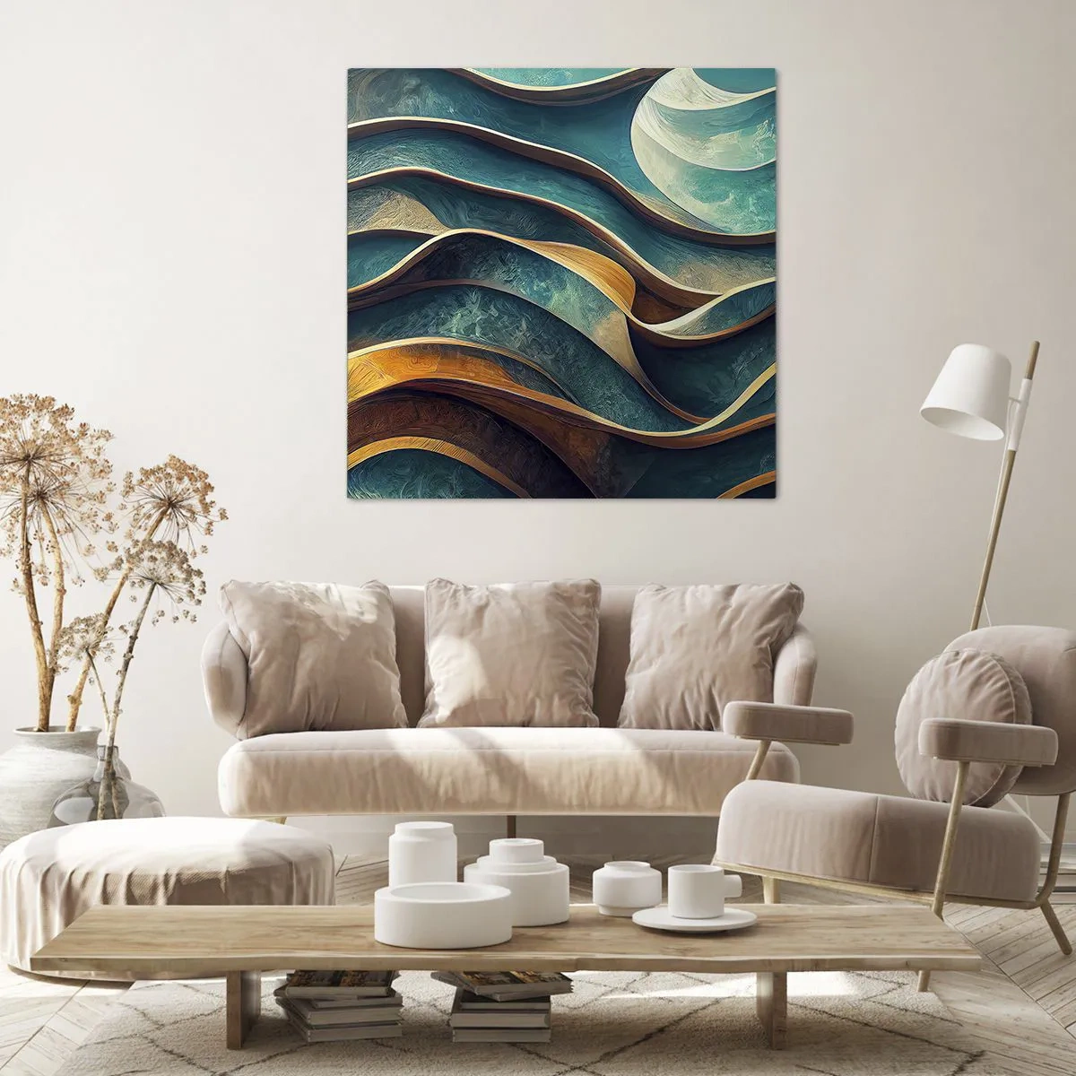 Impression sur toile - Image sur toile - Méandres de bleu - 50x50 cm