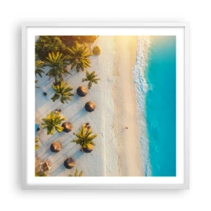 Affiche dans un cadre blanc - Poster - Bienvenue au paradis - 60x60 cm