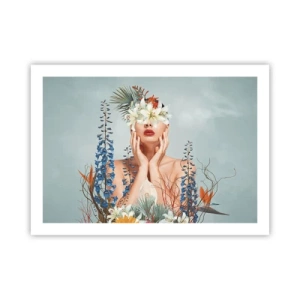 Affiche - Poster - Femme - fleur - 70x50 cm