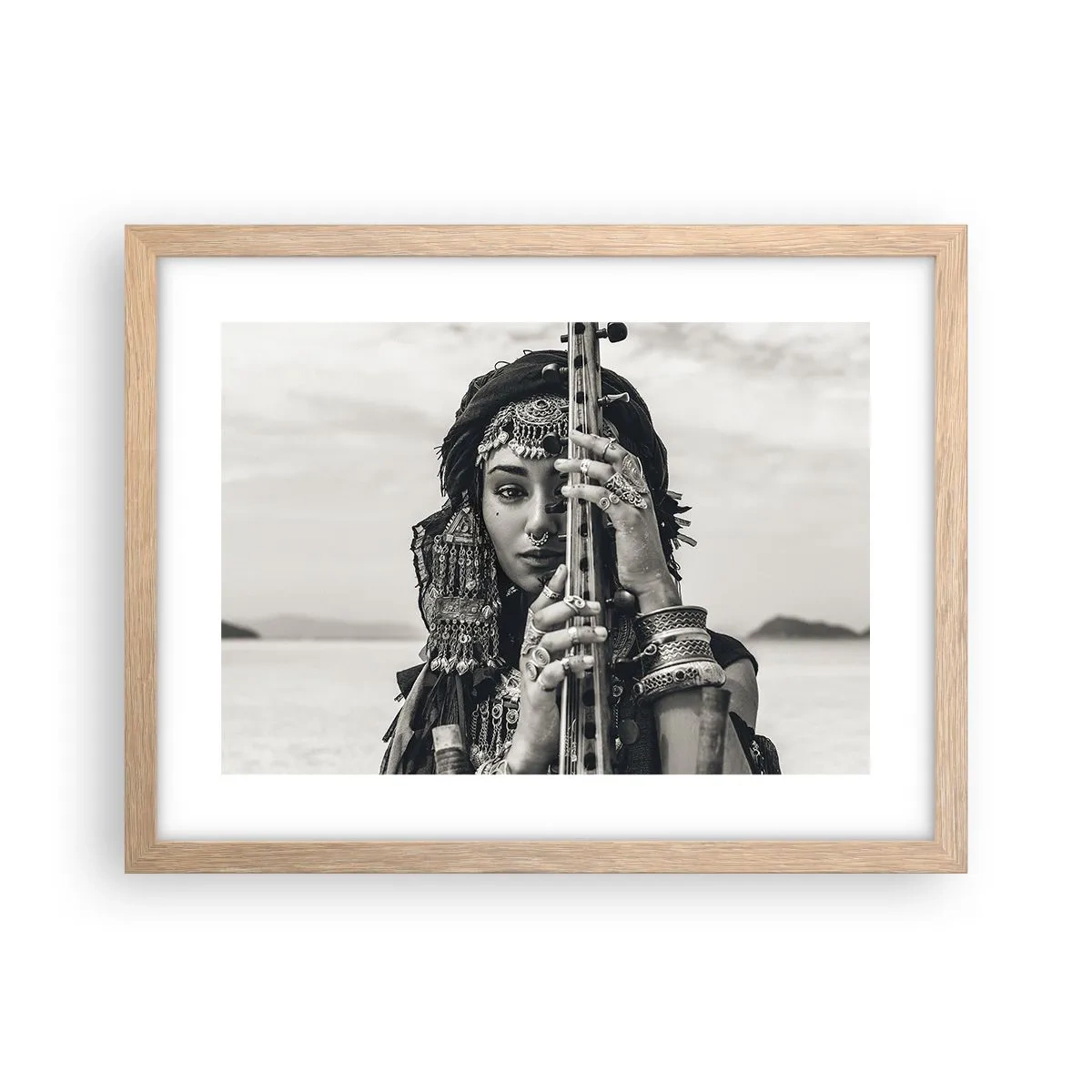 Affiche dans un chêne clair - Poster - Musique de l'Orient elle-même - 40x30 cm
