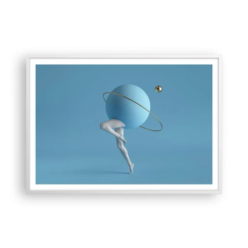 Affiche dans un cadre blanc - Poster - Et les planètes deviennent folles - 100x70 cm