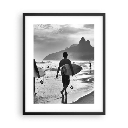 Affiche dans un cadre noir - Poster - Samba sur une vague - 40x50 cm