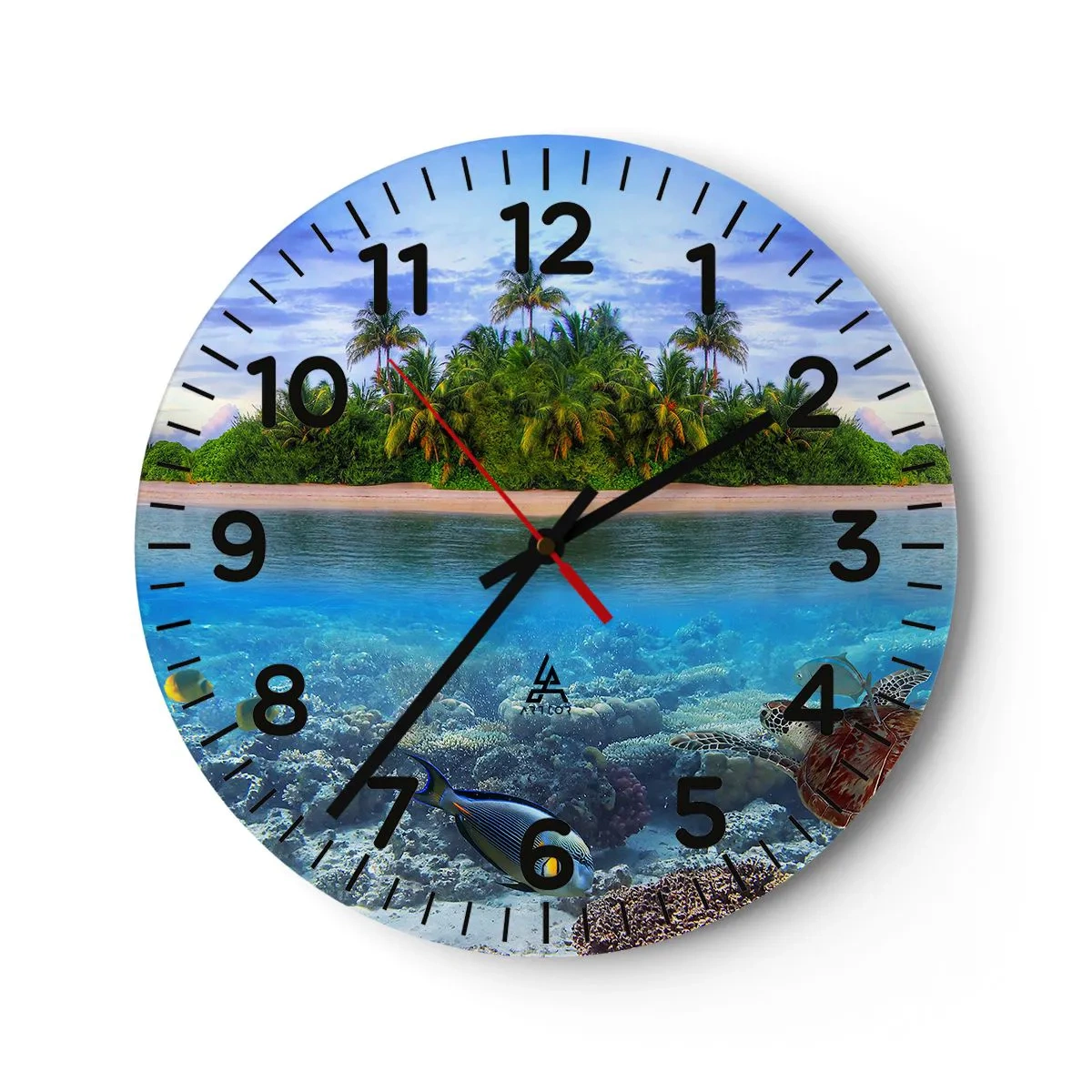 Horloge murale - Pendule murale - L'île céleste vous invite - 30x30 cm