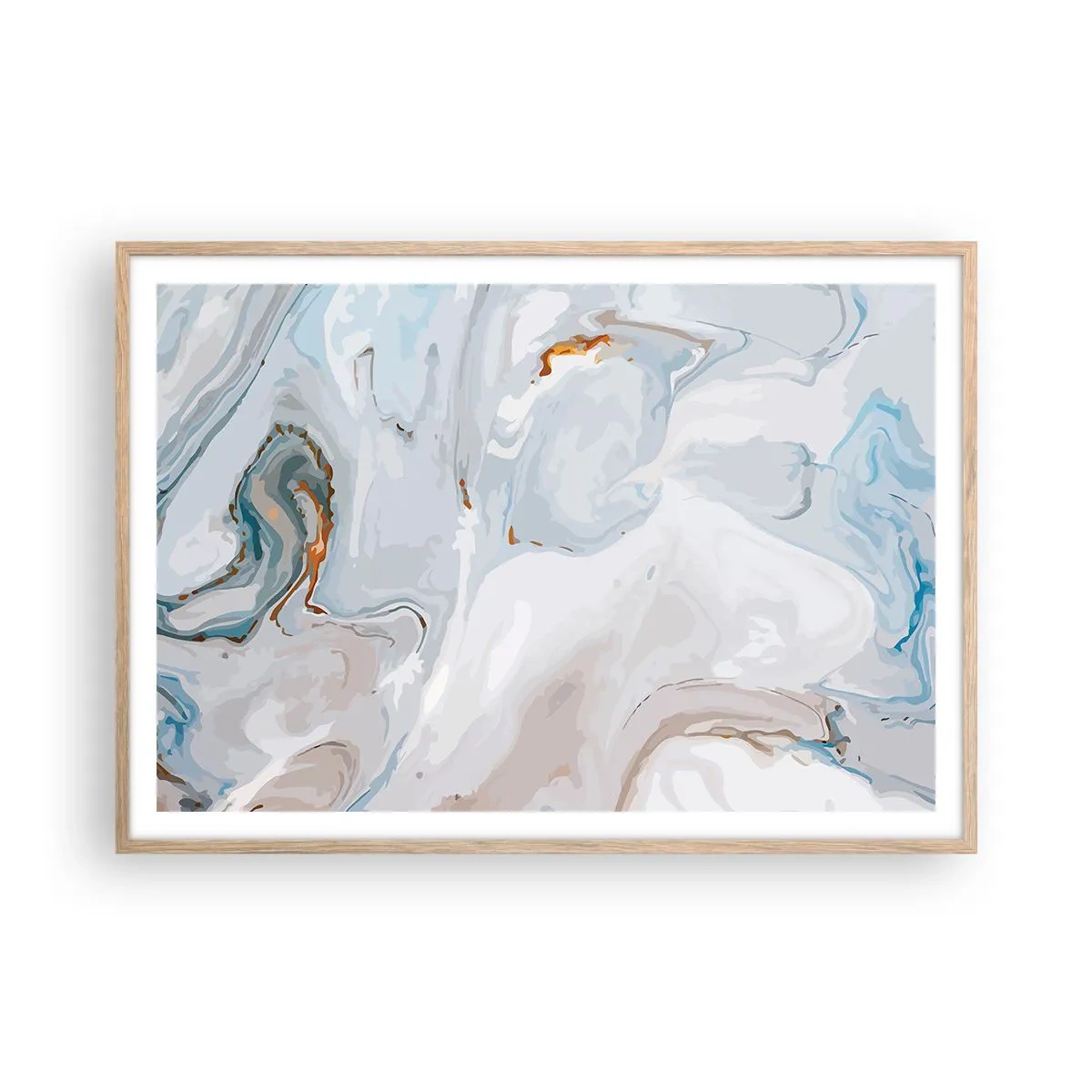 Affiche dans un chêne clair - Poster - Blanc surélevé - 100x70 cm