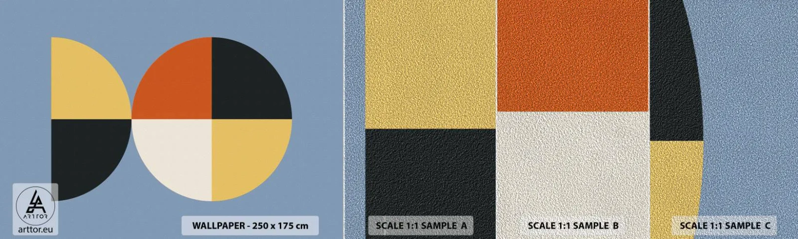 Échantillon de Papier Peint Premium Sand - Regarde et compte - Abstraction, Graphique, Art moderne - 100x30 cm