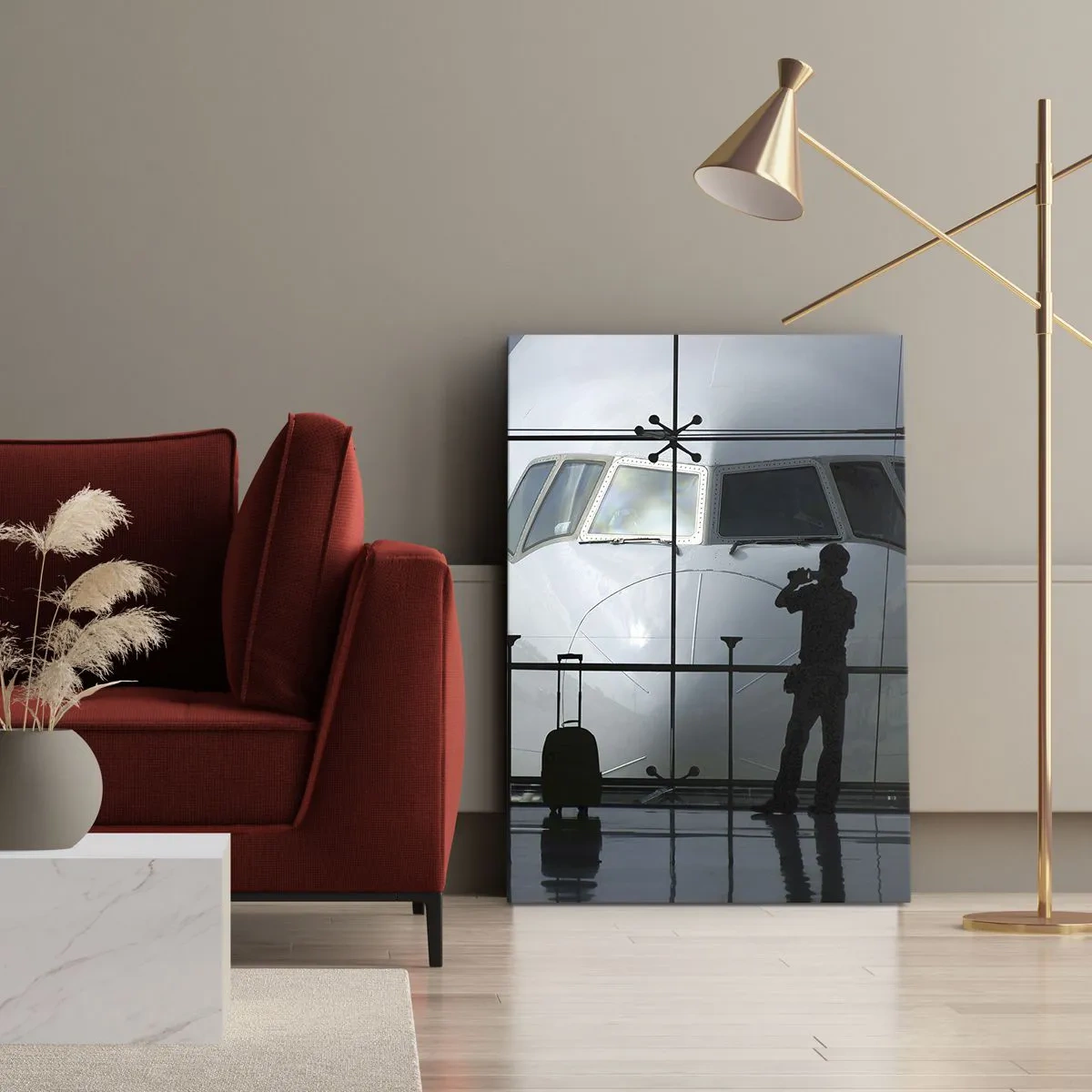 Impression sur toile - Image sur toile - Vis-à-vis de l'aéroport - 45x80 cm
