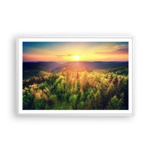 Affiche dans un cadre blanc - Poster - Monts et sommets - 91x61 cm