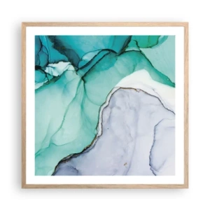 Affiche dans un chêne clair - Poster - Étude de turquoise - 60x60 cm