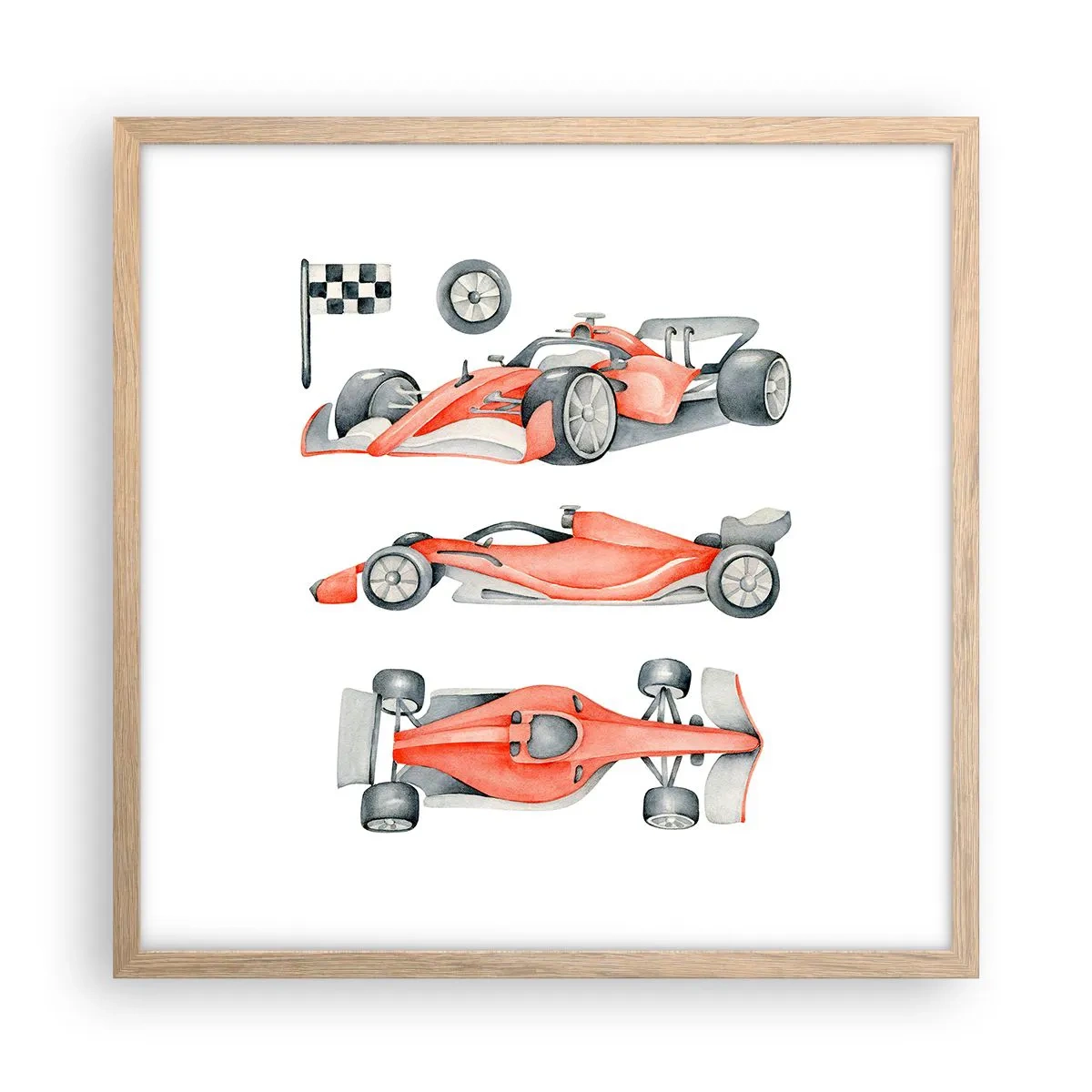 Affiche dans un chêne clair - Poster - poursuis ton rêve - 50x50 cm