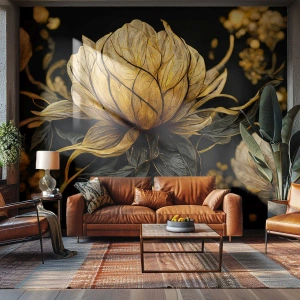 Papier Peint Photo Premium Sand - Fragilité subtile - Fleur, Art Déco, Charme - 200x140 cm