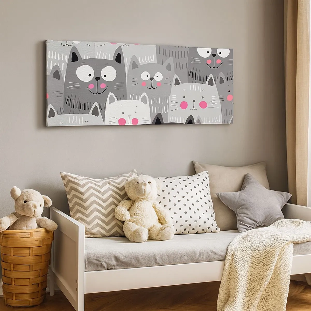 Impression sur toile - Image sur toile - Le monde des chats - 100x40 cm