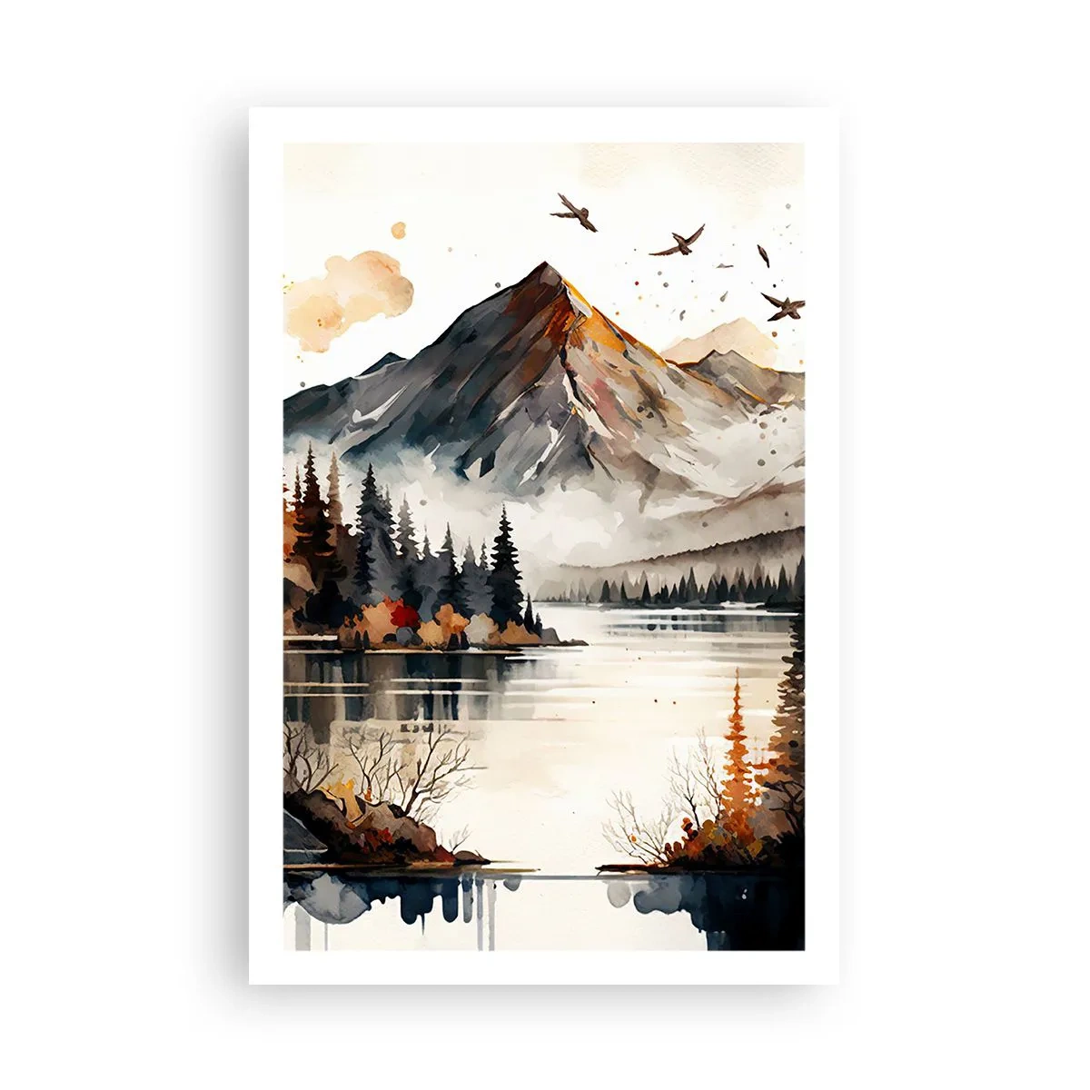 Affiche - Poster - Automne doré dans les montagnes - 61x91 cm