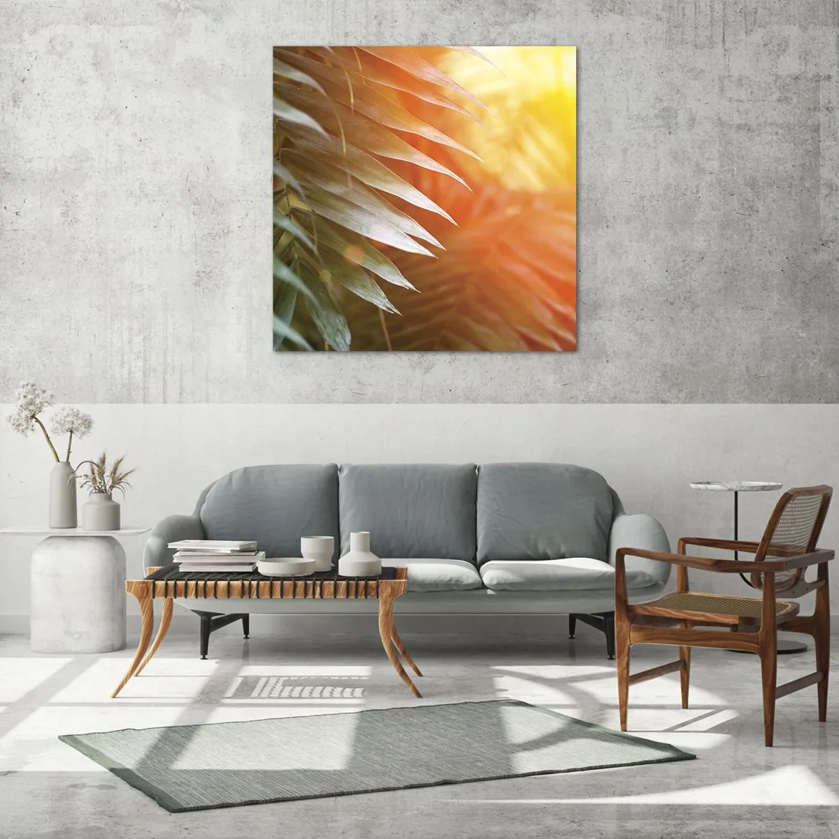 Impression sur verre - Image sur verre - Matinée dans la jungle - 30x30 cm