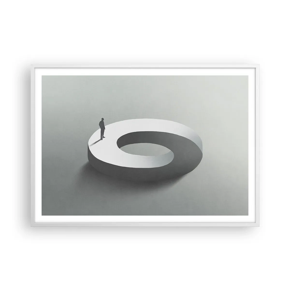 Affiche dans un cadre blanc - Poster - Et sois intelligent ici - 100x70 cm