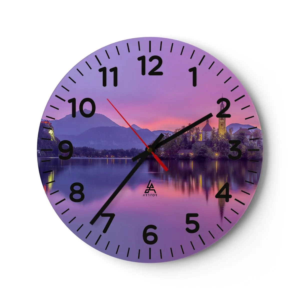 Horloge murale - Pendule murale - Une île de conte de fées au crépuscule - 40x40 cm