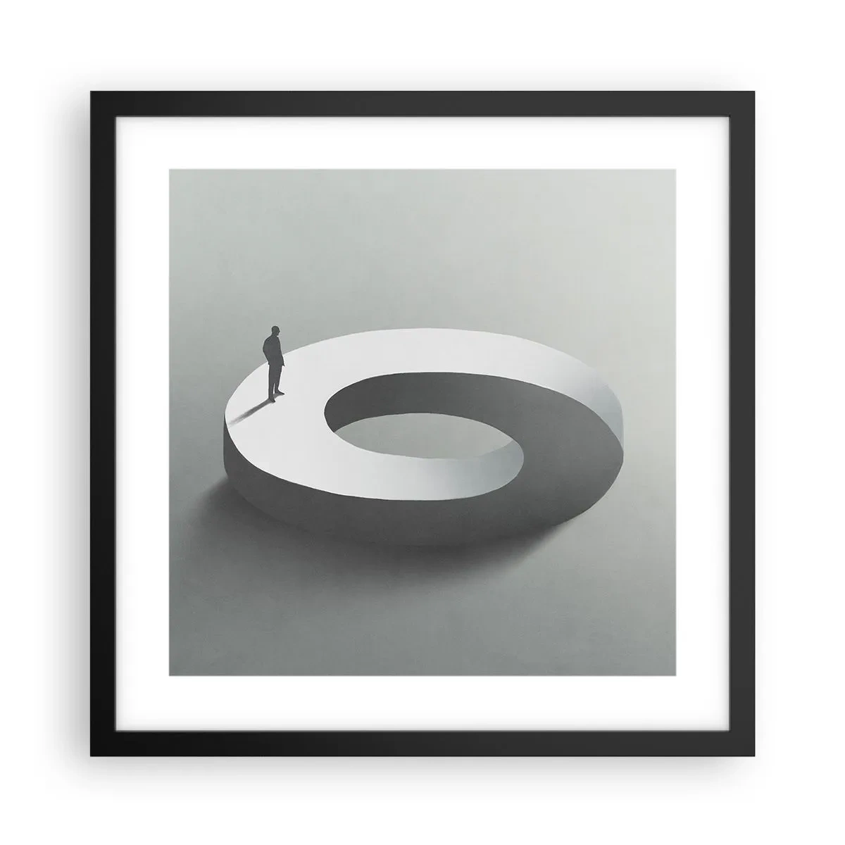 Affiche dans un cadre noir - Poster - Et sois intelligent ici - 40x40 cm