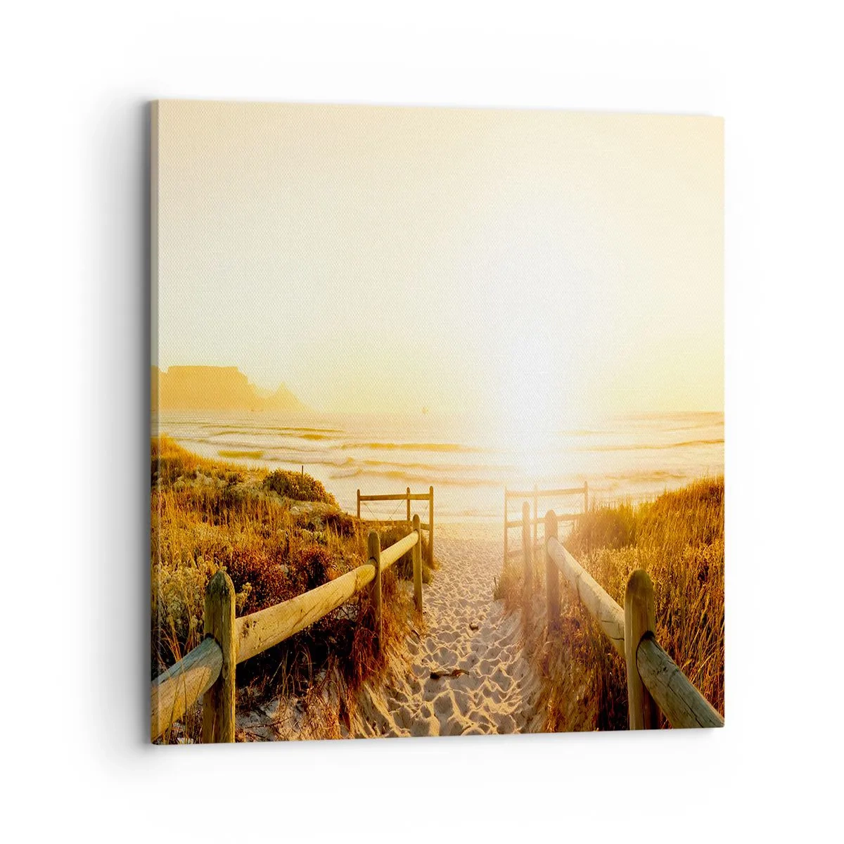 Impression sur toile - Image sur toile - A travers la dune, vers le soleil - 70x70 cm