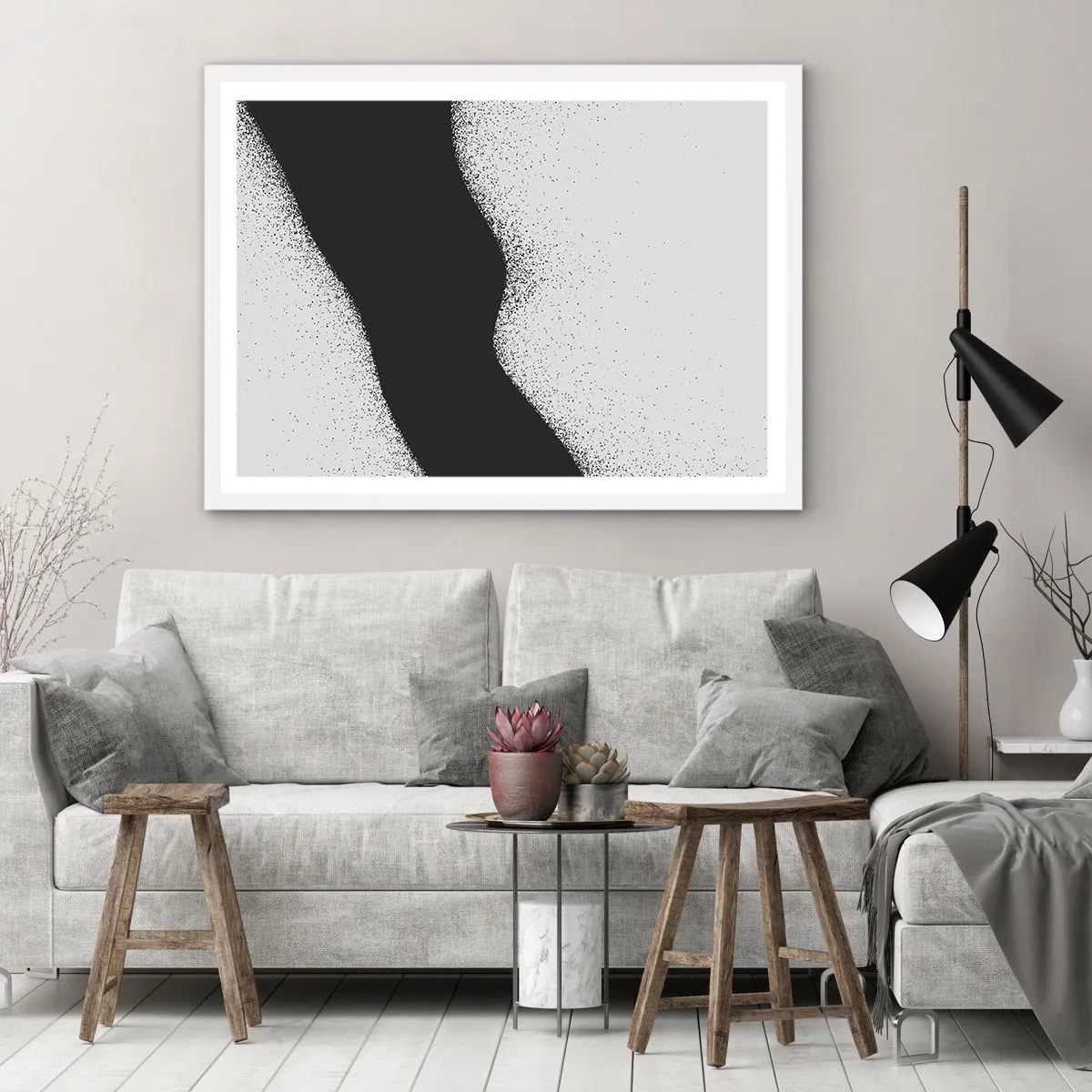 Affiche dans un cadre blanc - Poster - Équilibre fluide - 40x30 cm