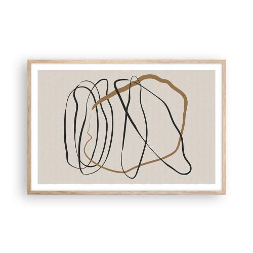 Affiche dans un chêne clair - Poster - Composition – danse en boucle - 91x61 cm