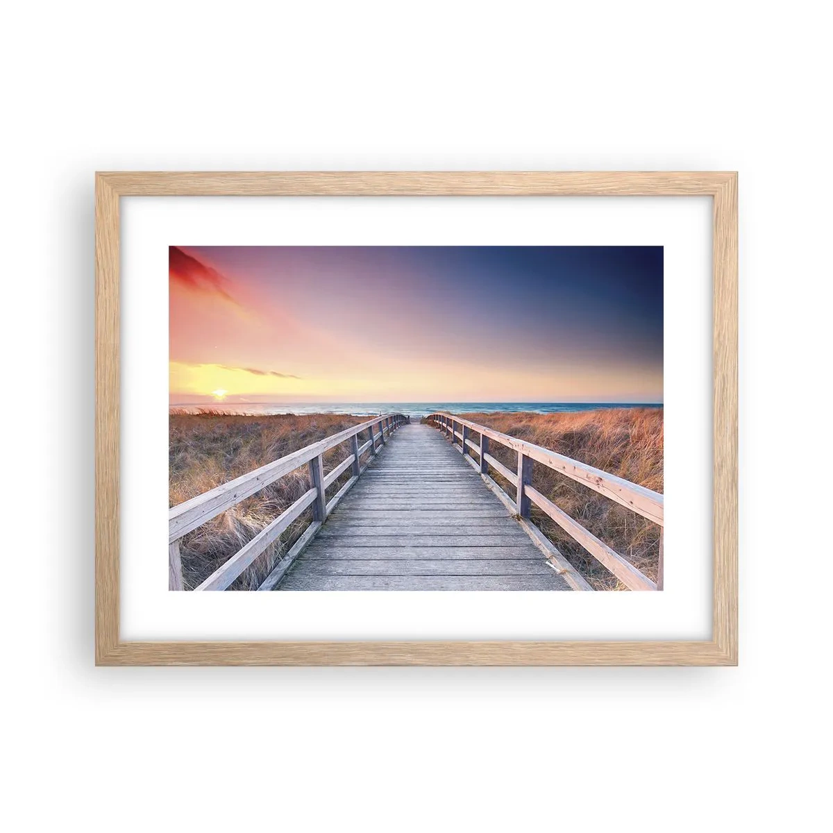 Affiche dans un chêne clair - Poster - Aurore baltique du soir - 40x30 cm