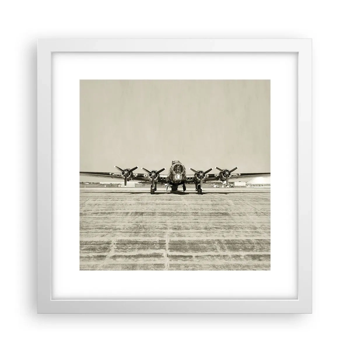 Affiche dans un cadre blanc - Poster - Toujours prêt! - 30x30 cm