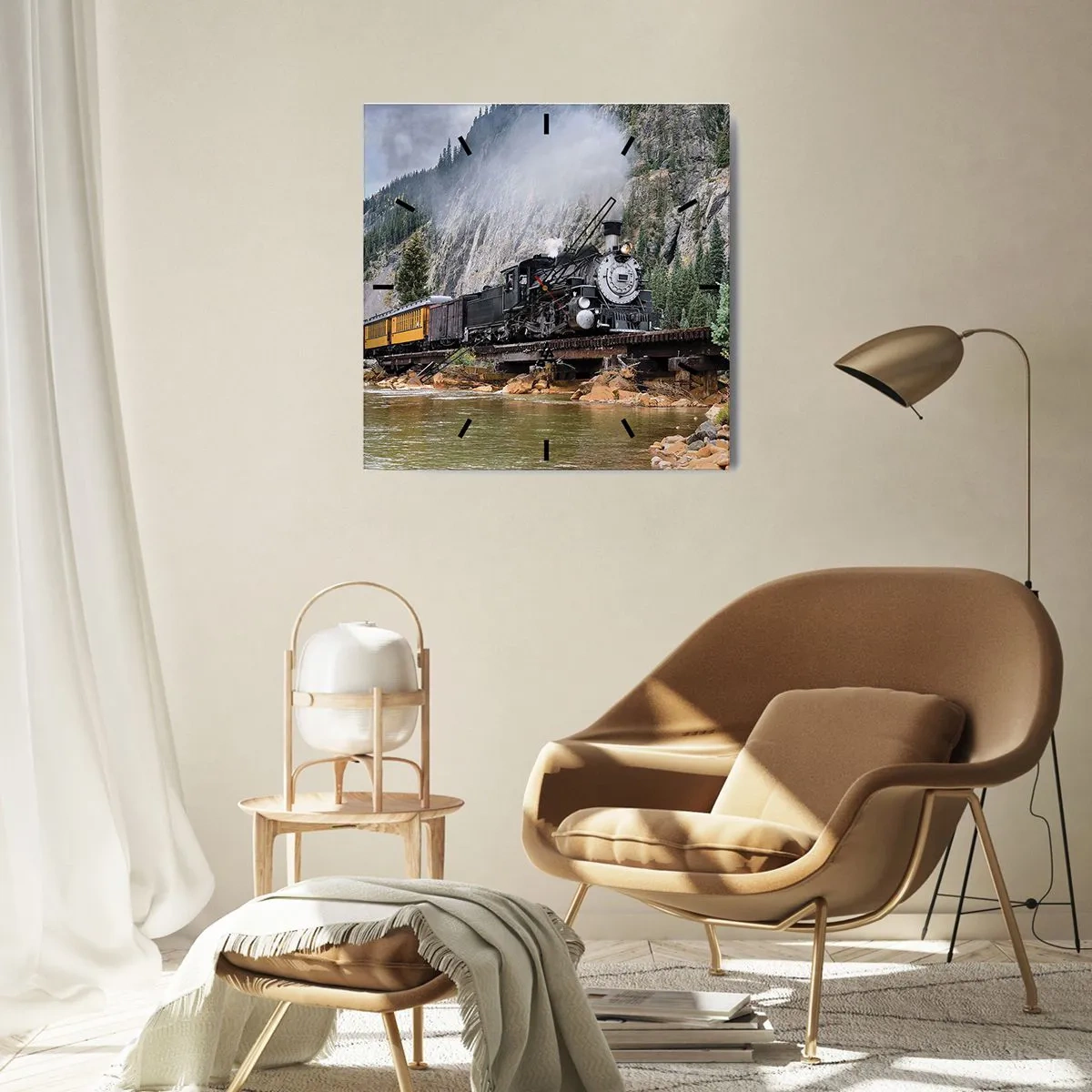 Horloge murale - Pendule murale - Et lui jusqu'où? Jusqu'où? - 30x30 cm