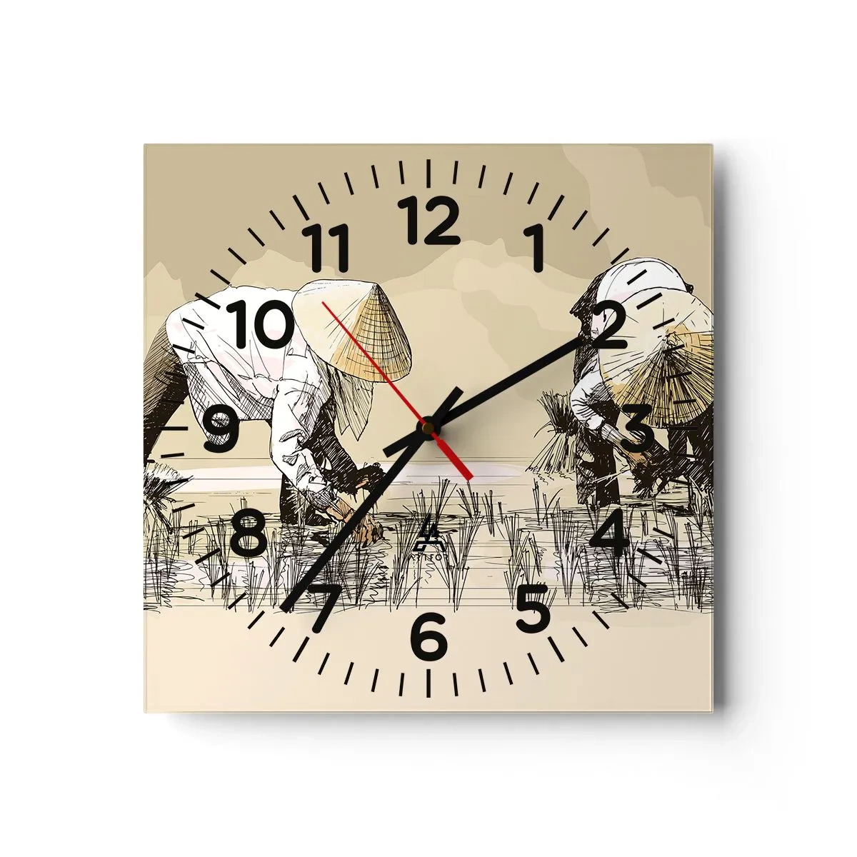 Horloge murale - Pendule murale - Récolte réussie - 40x40 cm