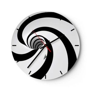 Horloge murale - Pendule murale - Spirale dynamique en noir et blanc - 30x30cm - Céder au vortex ? - Décoration murale moderne pour le salon, la cuisine et la chambre ARTTOR