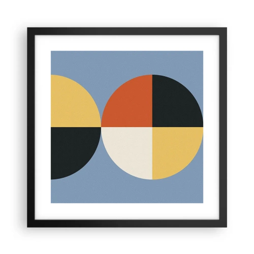 Affiche dans un cadre noir - Poster - Regarde et compte - 40x40 cm