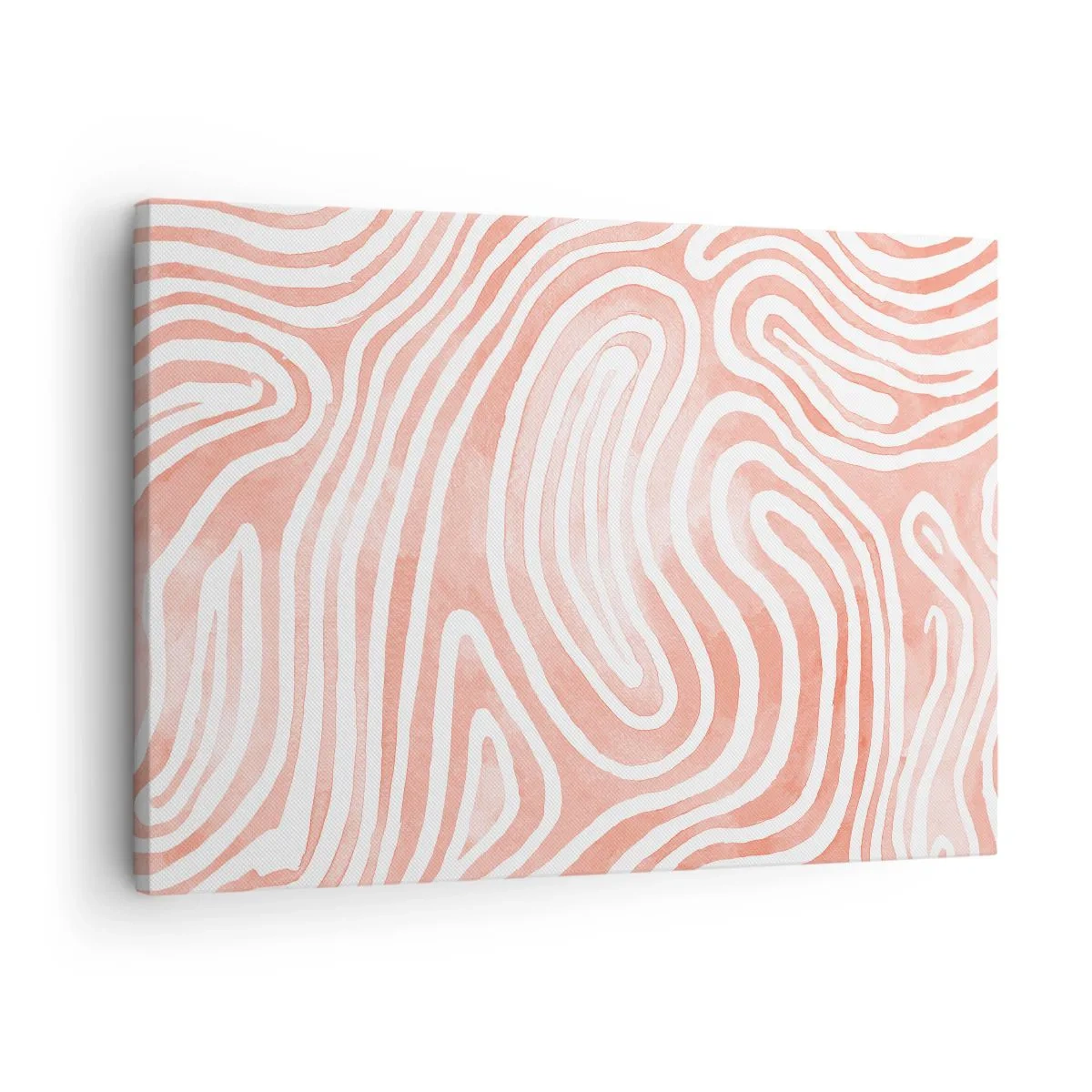 Impression sur toile - Image sur toile - Motif abstrait dans les tons de rose et de blanc - 70x50cm - Dans le labyrinthe de corail - Décoration murale moderne pour le salon et la chambre ARTTOR