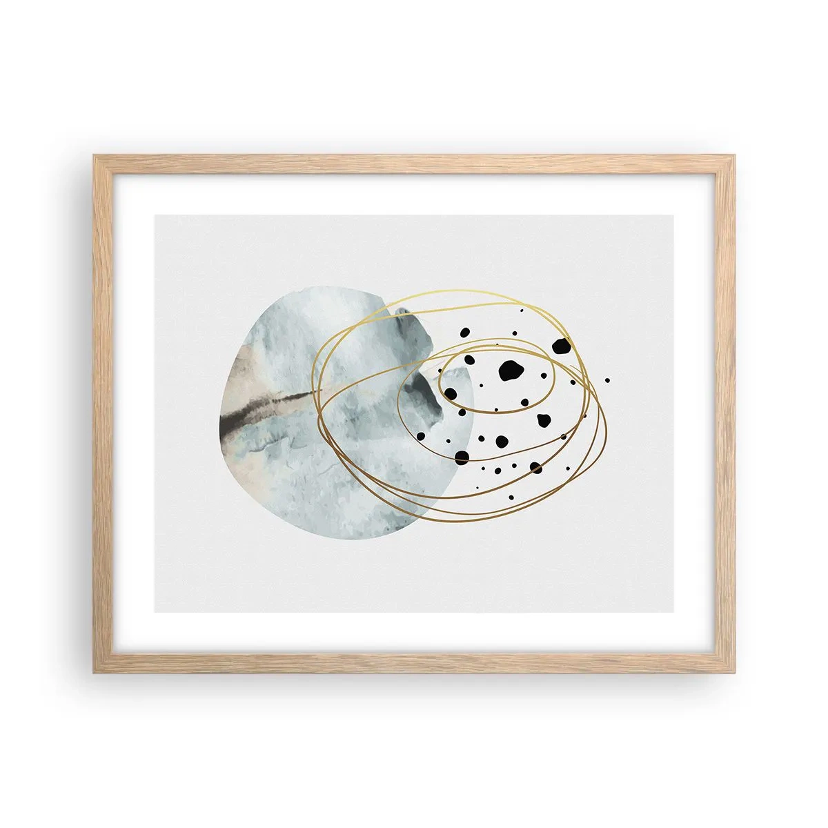 Affiche dans un chêne clair - Poster - Emmêlement de l'espace - 50x40 cm