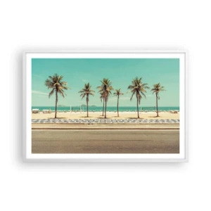 Affiche dans un cadre blanc - Poster - Gardien de plage - 91x61 cm