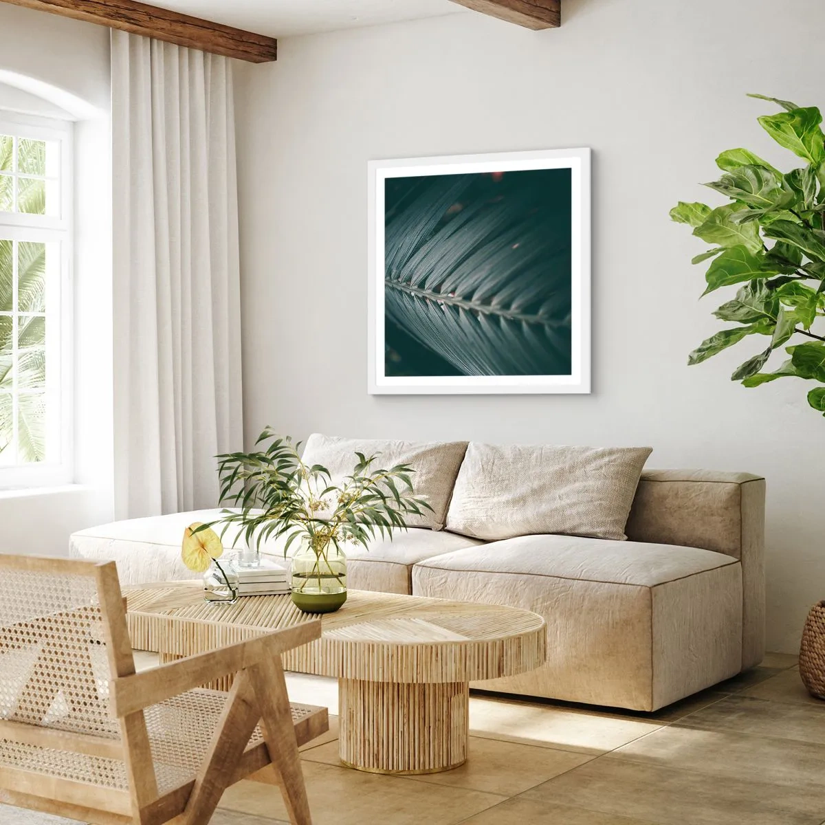 Affiche dans un cadre blanc - Poster - Précision de la nature - 40x40 cm